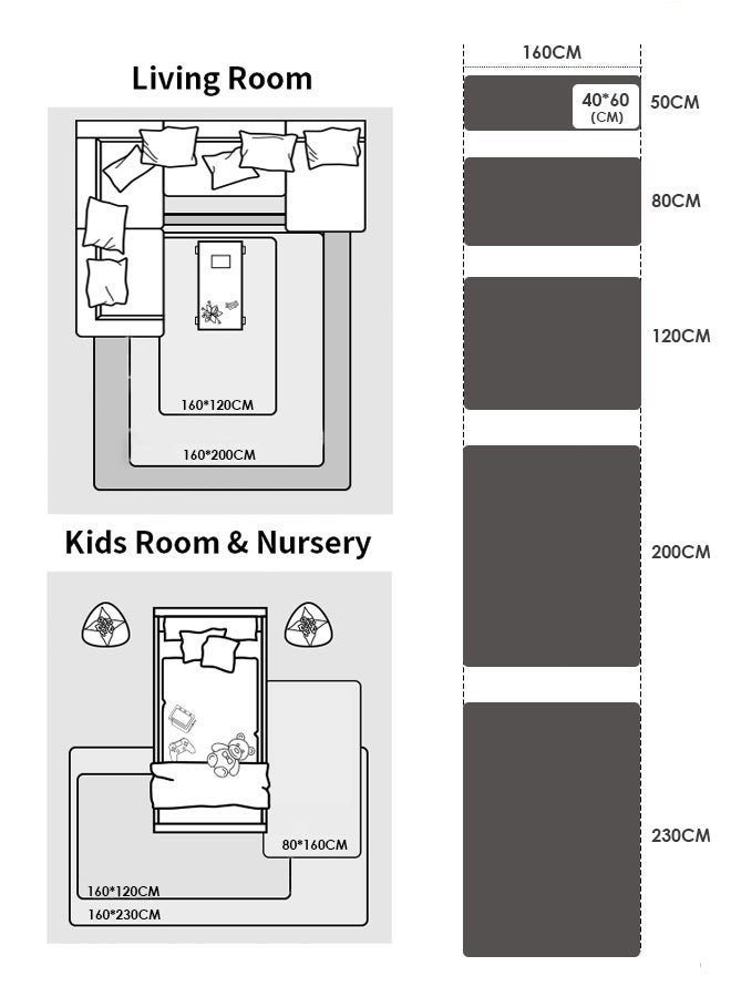 وانغبانغزي سجادة غرفة معيشة ونوم مجردة وناعمة - فرش أرضية فاخرة ذات قاعدة مانعة للانزلاق، سمك 1.16 بوصة، آمنة للأطفال والحيوانات الأليفة، سهلة التنظيف (رمادي غامق) - Image 2